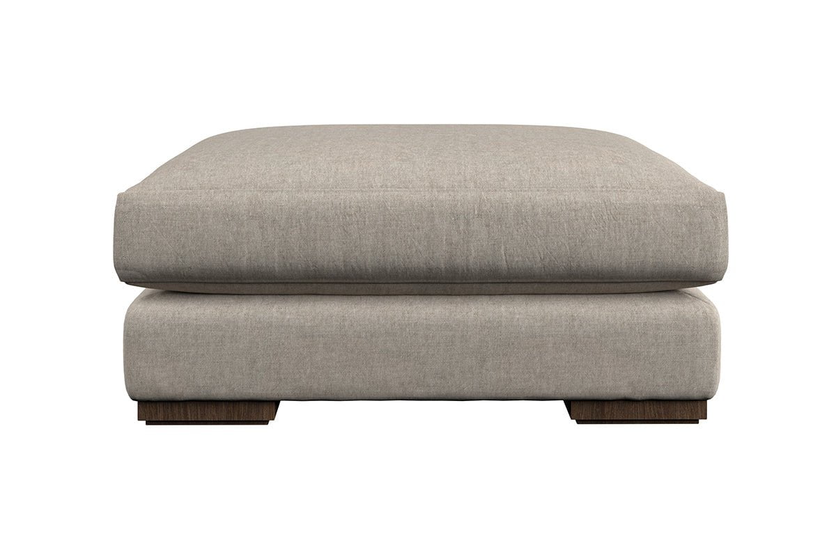 Guddu Large Footstool - Brera Linen Charcoal-nkuku