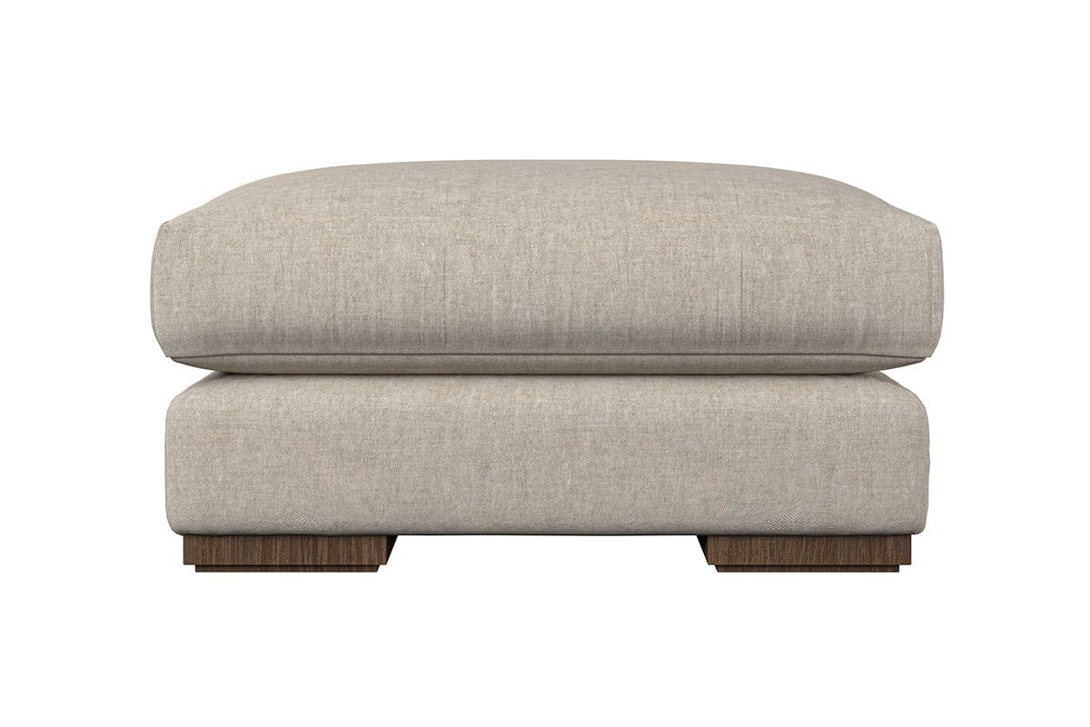 Guddu Large Footstool - Brera Linen Natural-nkuku