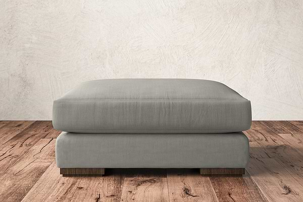 Guddu Large Footstool - Brera Linen Smoke-nkuku