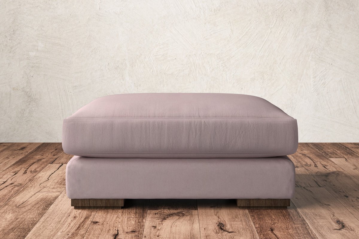 Guddu Large Footstool - Recycled Cotton Lavender-nkuku