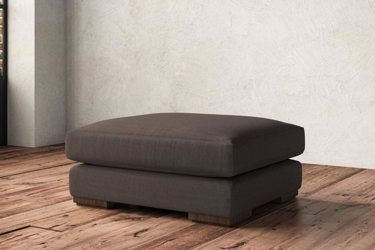 Guddu Large Footstool - Recycled Cotton Mocha-nkuku