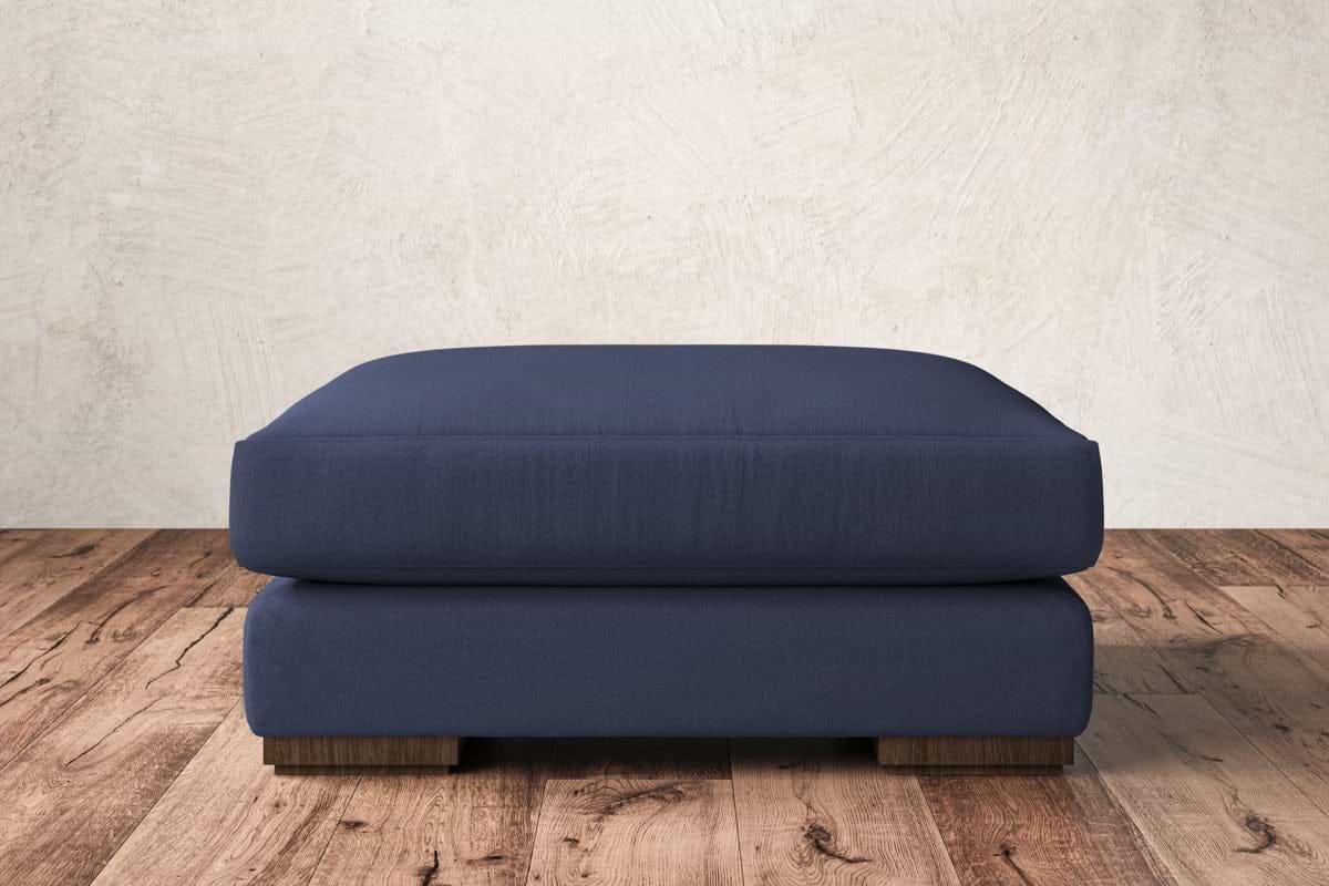 Guddu Large Footstool - Recycled Cotton Navy-nkuku