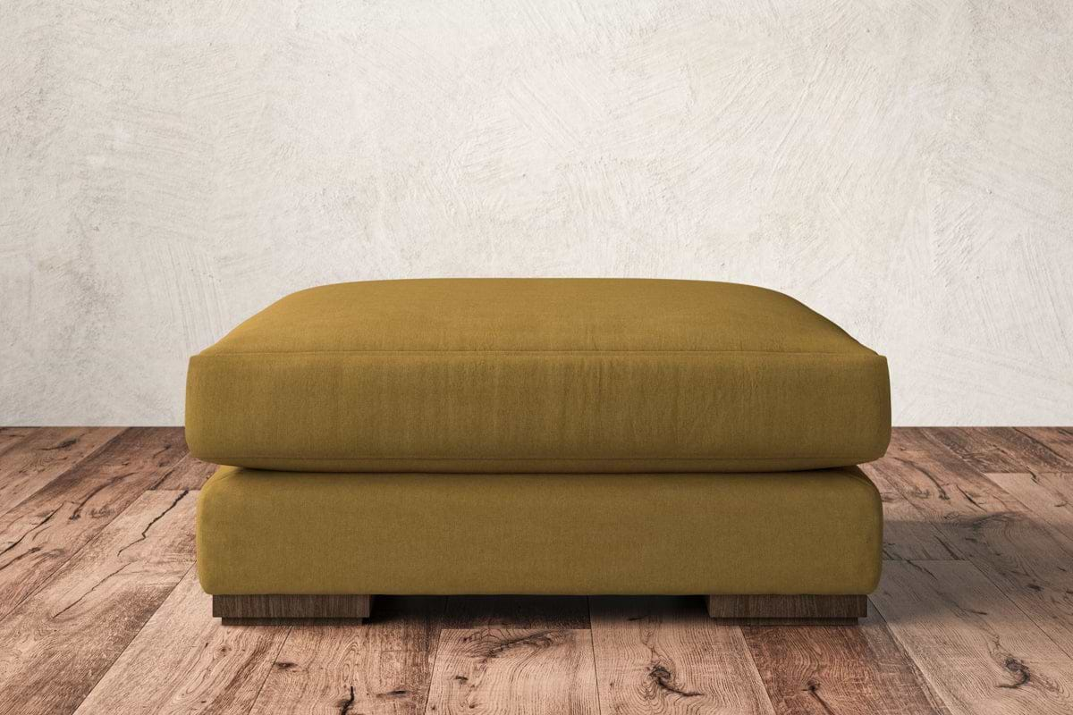 Guddu Large Footstool - Recycled Cotton Ochre-nkuku