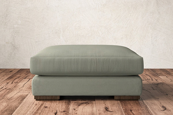 Guddu Large Footstool - Recycled Cotton Seaspray-nkuku