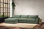 Guddu Large Left Hand Chaise Sofa - Brera Linen Jade-nkuku