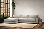 Guddu Large Left Hand Chaise Sofa - Brera Linen Natural-nkuku