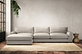 Guddu Large Left Hand Chaise Sofa - Brera Linen Natural-nkuku