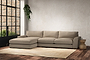 Guddu Large Left Hand Chaise Sofa - Brera Linen Pebble-nkuku