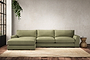 Guddu Large Left Hand Chaise Sofa - Brera Linen Sage-nkuku