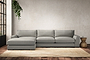 Guddu Large Left Hand Chaise Sofa - Brera Linen Smoke-nkuku