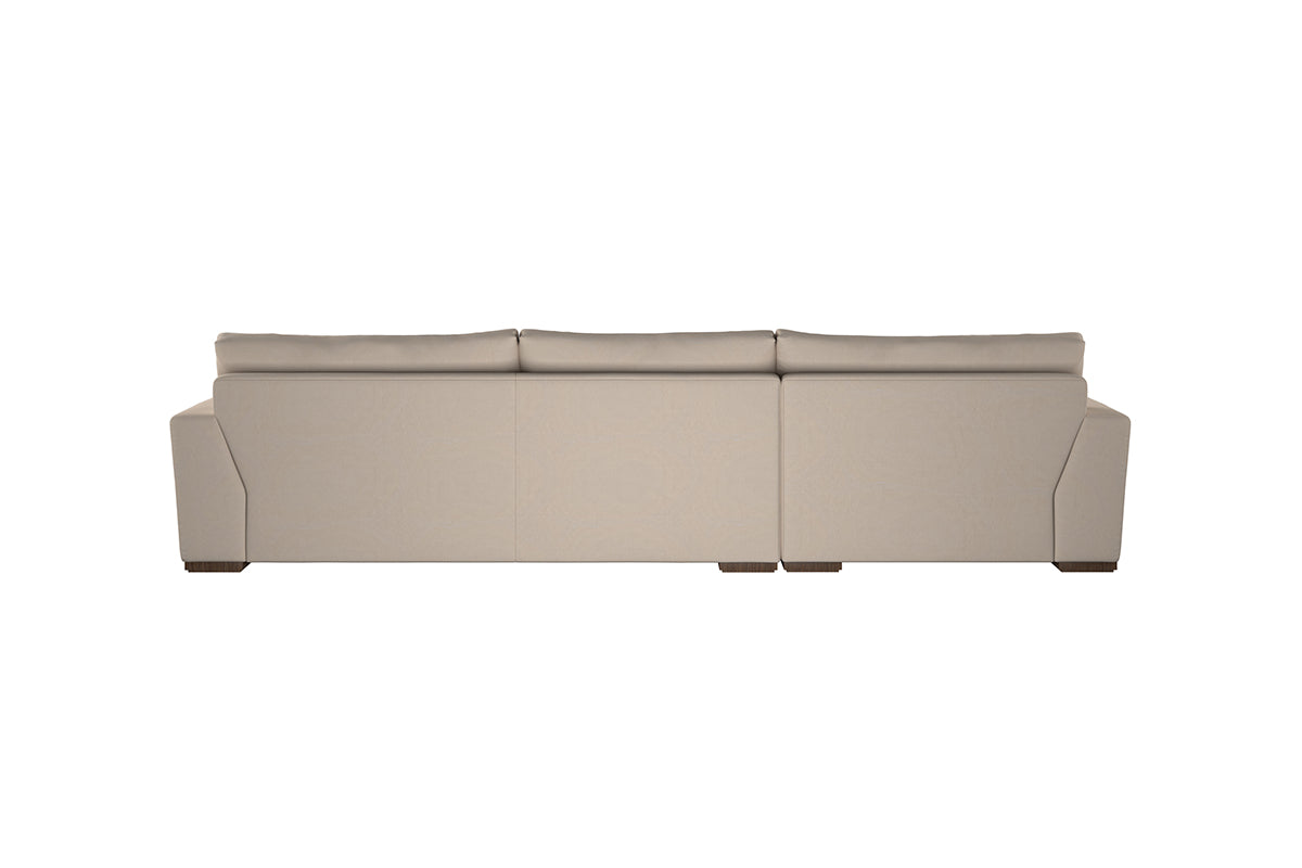 Guddu Large Left Hand Chaise Sofa - Recycled Cotton Mocha-nkuku