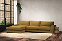 Guddu Large Left Hand Chaise Sofa - Recycled Cotton Ochre-nkuku