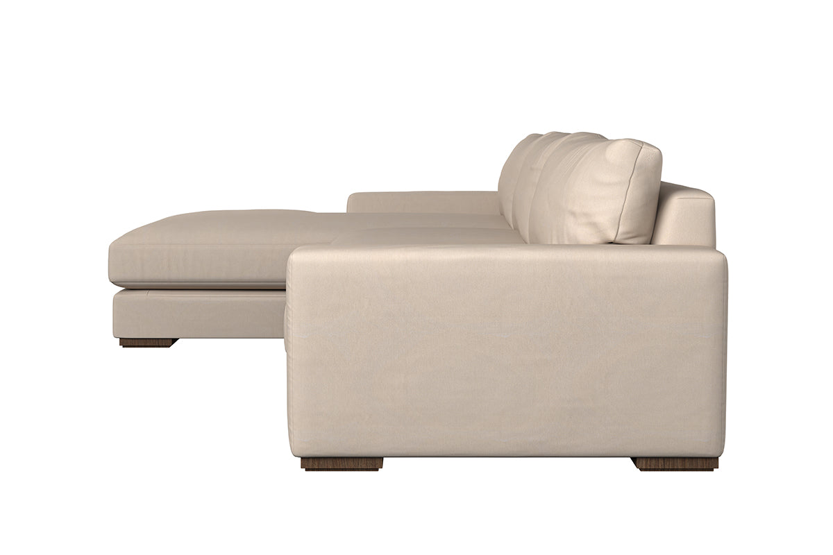 Guddu Large Left Hand Chaise Sofa - Recycled Cotton Seaspray-nkuku