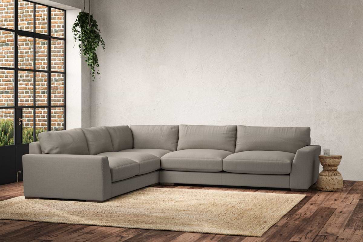 Guddu Large Left Hand Corner Sofa - Recycled Cotton Flax-nkuku