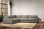 Guddu Large Left Hand Corner Sofa - Recycled Cotton Flax-nkuku