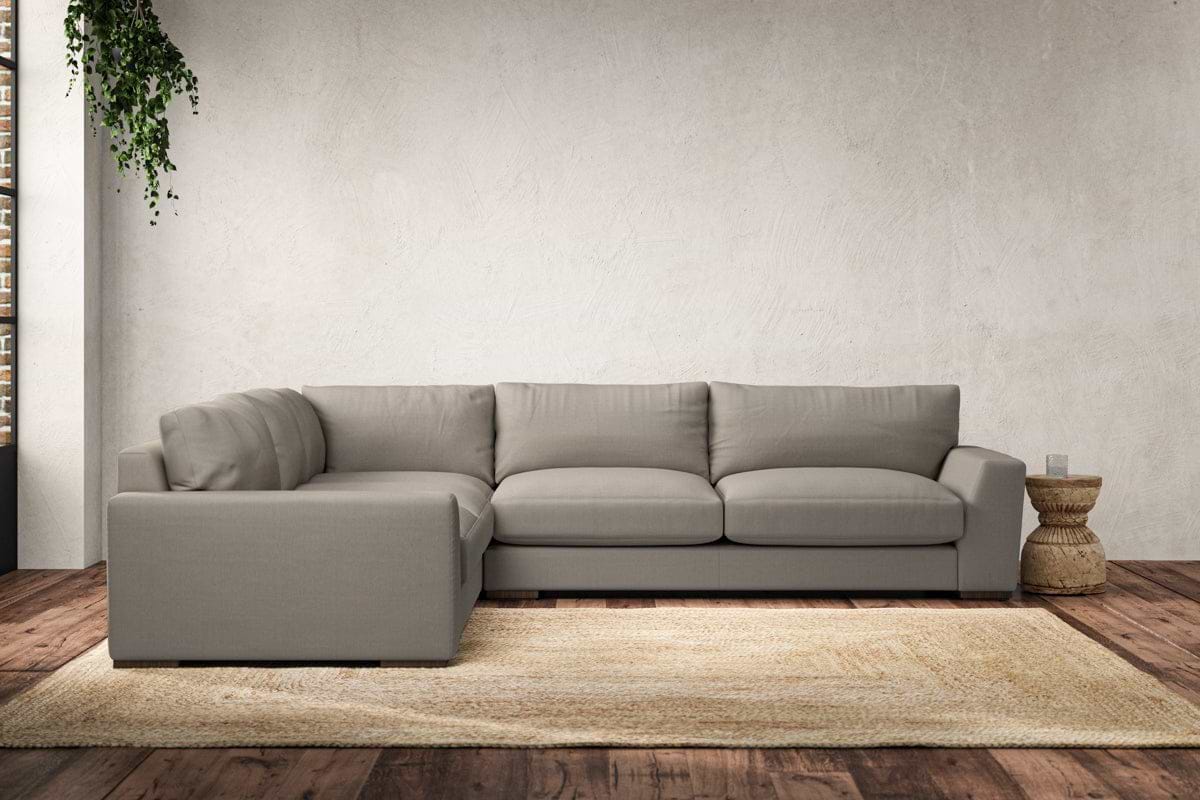 Guddu Large Left Hand Corner Sofa - Recycled Cotton Flax-nkuku
