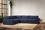 Guddu Large Left Hand Corner Sofa - Recycled Cotton Navy-nkuku