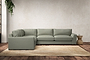 Guddu Large Left Hand Corner Sofa - Recycled Cotton Seaspray-nkuku