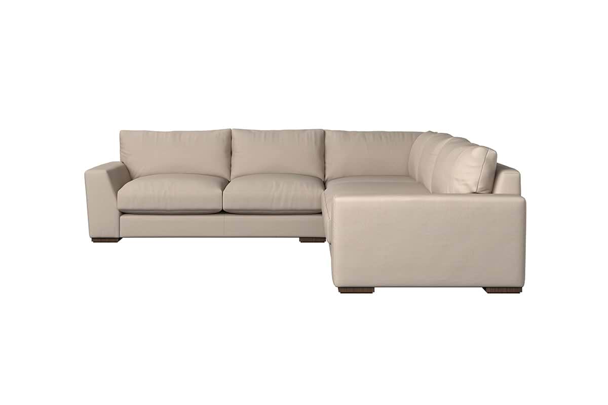 Guddu Large Left Hand Corner Sofa - Recycled Cotton Stone-nkuku