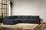 Guddu Large Left Hand Corner Sofa - Recycled Cotton Thunder-nkuku