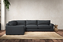 Guddu Large Left Hand Corner Sofa - Recycled Cotton Thunder-nkuku