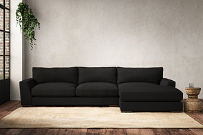 Guddu Large Right Hand Chaise Sofa - Brera Linen Charcoal-nkuku