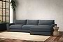 Guddu Large Right Hand Chaise Sofa - Brera Linen Dusk-nkuku