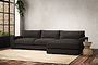 Guddu Large Right Hand Chaise Sofa - Brera Linen Espresso-nkuku