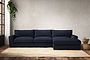 Guddu Large Right Hand Chaise Sofa - Brera Linen Indigo-nkuku