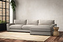 Guddu Large Right Hand Chaise Sofa - Brera Linen Natural-nkuku