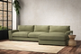 Guddu Large Right Hand Chaise Sofa - Brera Linen Sage-nkuku