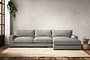 Guddu Large Right Hand Chaise Sofa - Brera Linen Smoke-nkuku