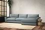 Guddu Large Right Hand Chaise Sofa - Recycled Cotton Horizon-nkuku