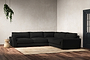Guddu Large Right Hand Corner Sofa - Brera Linen Charcoal-nkuku