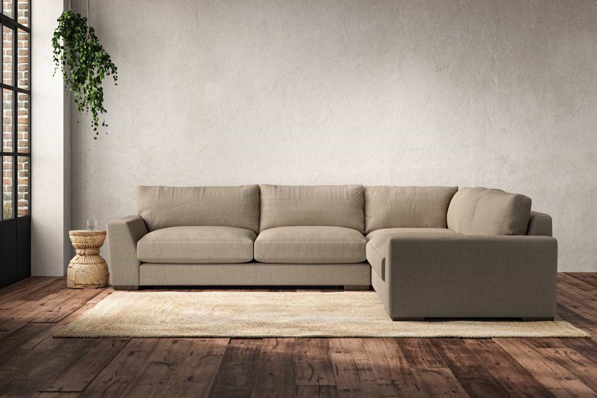 Guddu Large Right Hand Corner Sofa - Brera Linen Pebble-nkuku