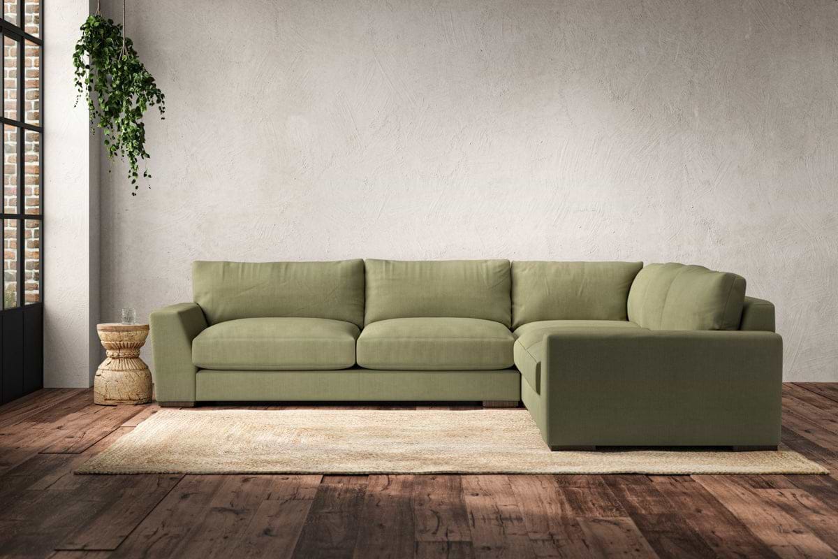 Guddu Large Right Hand Corner Sofa - Brera Linen Sage-nkuku