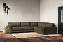 Guddu Large Right Hand Corner Sofa - Recycled Cotton Fatigue-nkuku