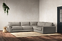 Guddu Large Right Hand Corner Sofa - Recycled Cotton Flax-nkuku