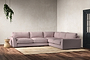 Guddu Large Right Hand Corner Sofa - Recycled Cotton Lavender-nkuku