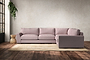 Guddu Large Right Hand Corner Sofa - Recycled Cotton Lavender-nkuku