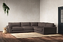 Guddu Large Right Hand Corner Sofa - Recycled Cotton Mocha-nkuku