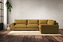 Guddu Large Right Hand Corner Sofa - Recycled Cotton Ochre-nkuku