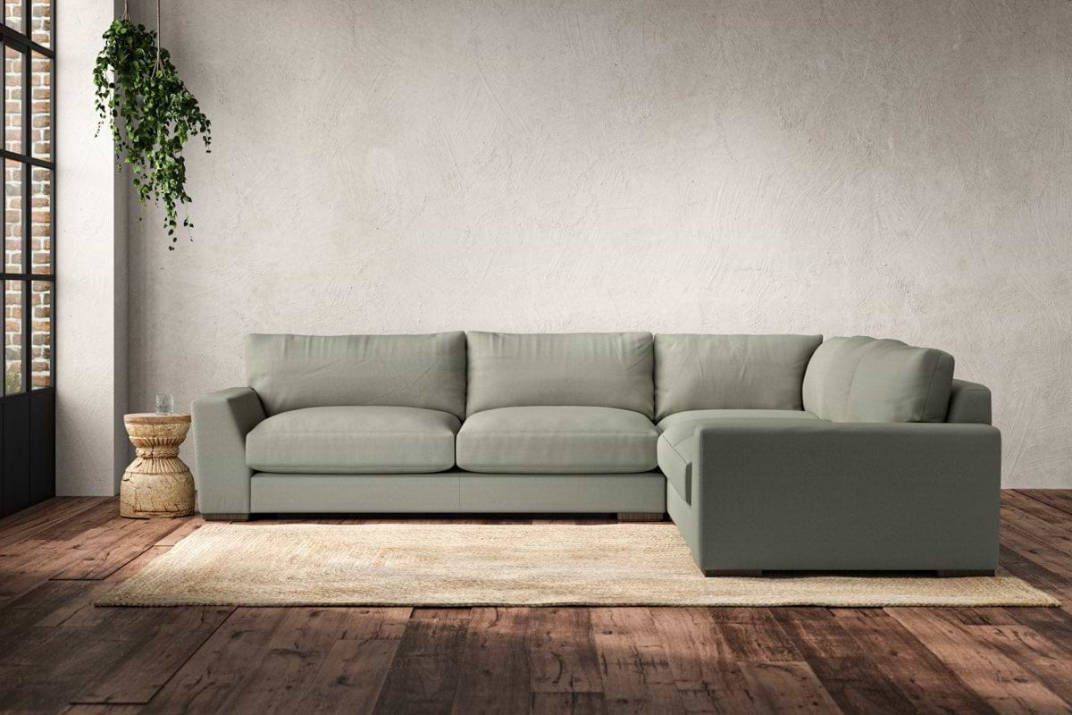 Guddu Large Right Hand Corner Sofa - Recycled Cotton Seaspray-nkuku