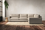 Guddu Large Right Hand Corner Sofa - Recycled Cotton Stone-nkuku