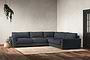 Guddu Large Right Hand Corner Sofa - Recycled Cotton Thunder-nkuku