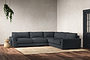 Guddu Large Right Hand Corner Sofa - Recycled Cotton Thunder-nkuku