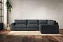 Guddu Large Right Hand Corner Sofa - Recycled Cotton Thunder-nkuku