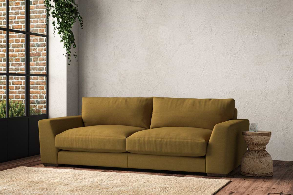 Guddu Large Sofa - Recycled Cotton Ochre-nkuku