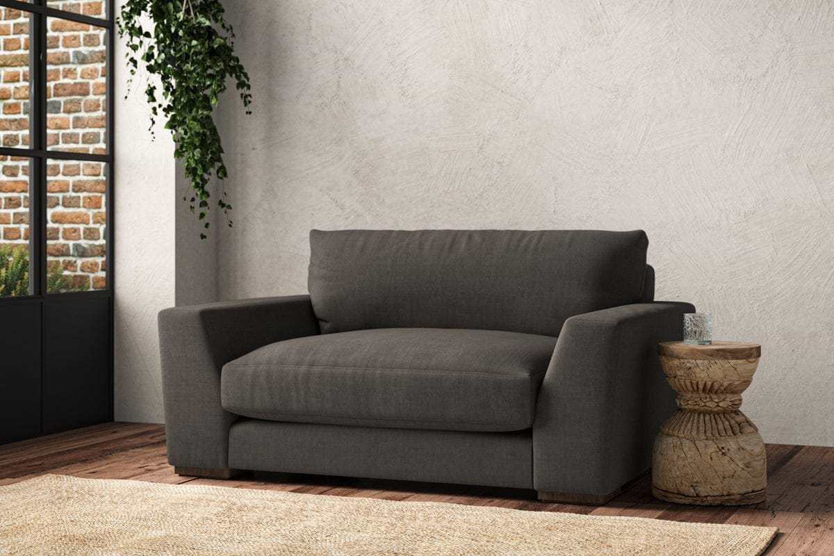 Guddu Love Seat - Brera Linen Granite-nkuku