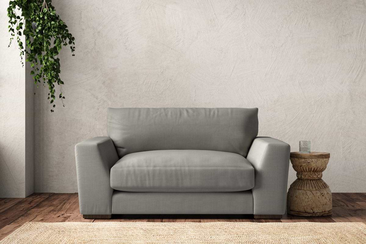 Guddu Love Seat - Brera Linen Smoke-nkuku